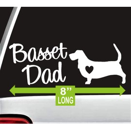 Basset Hound Dad Decal Sticker for Car Window BG 673A