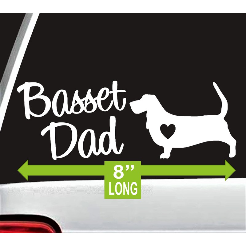 Basset Hound Dad Decal Sticker for Car Window BG 673A