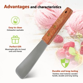 Ice Cream Spade,Stainless Steel Ice Cream Shovel with Wooden Handle…
