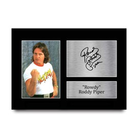 HWC Trading A4 Rowdy Roddy Piper Gifts Printed Signed Autograph Picture for WWE & WWF Memorabilia Fans - A4