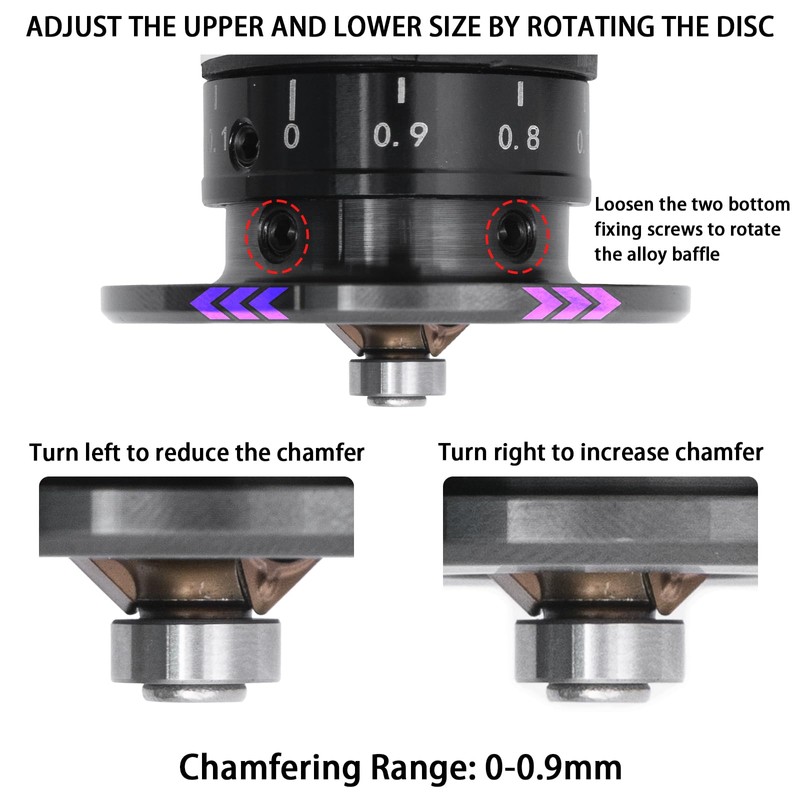Handheld Pneumatic Chamfering Tool, 45 Degrees Arc Corner, 1/4 Inch