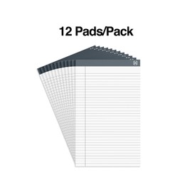 TRU RED Notepads, 8.5 x 14-Inch , Wide Ruled, White, 50 Sheets/Pad, 12 Pads/Pack (TR57372)