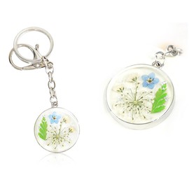 KAPSING vergissmeinnicht schlüsselanhänger frauen, Gepresste Wildblume Schlüsselanhänger, Echte Blume handgemachter Schlüsselanhänger, Schlüsselanhänger Blume, abschiedsgeschenk erzieherin(Silber)