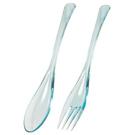 PTW109_195 IJ Plakira Ij Plakira Classic Spoon Fork Set, Smooth, Mouthfeel, 7.9 inches (20 cm), Made in Japan, Bleach, Outdoor, Blue, Kids, Camping, Stylish, Cute, Dessert Spoon, Easy to Hold, Easy to