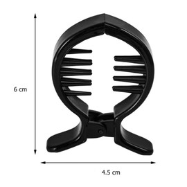 Duehut 2 PCS Hair Jaw Clips, Round Inner Toothed Hair Clip Fish Tail Clip Large Fish Hair Claw Clips Ponytail Holder Ponytail Holder Strong Tension Hair Claw for Women Ladies (Black)