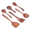 Kitchen Utensils Set Wooden Spatulas Spoons Comfortable Grip Minimaliset Kitchen