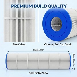 Purzest 4-Pack CCP 520 Pool Filter Cartridge Replacement for Pentair Clean & Clear Plus 520 (#160332), Waterway 525 | 520 Sq. Ft. Compatible with Unicel C-7472, FC-1978, OEM 178585, R173578