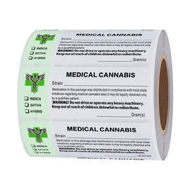 Hylabelest Generic Medical Strain RX Labels, Government Compliant Medical Pot Labels (Type 1)