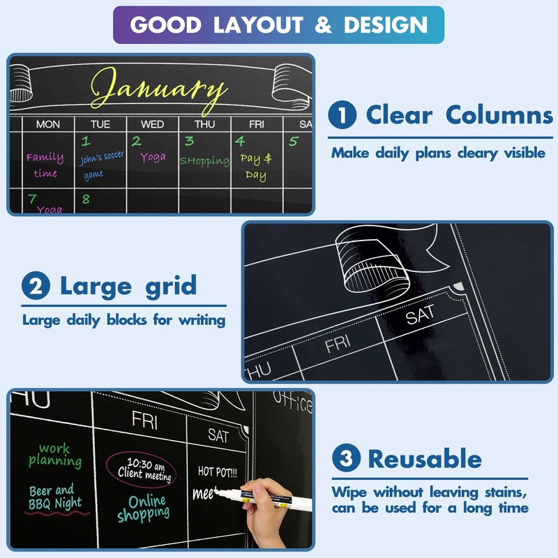 Party Funny Dry Erase Black Laminated jumbo Chalk Board Wall