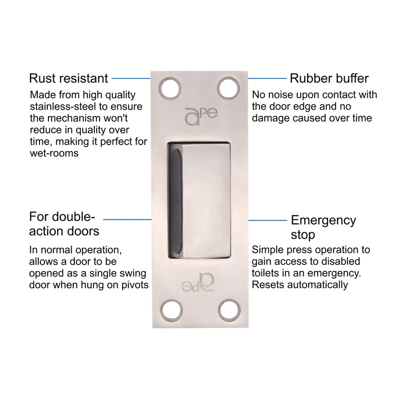 Emergency Release Door Stop for Pivot Doors Stainless Steel 1Pcs