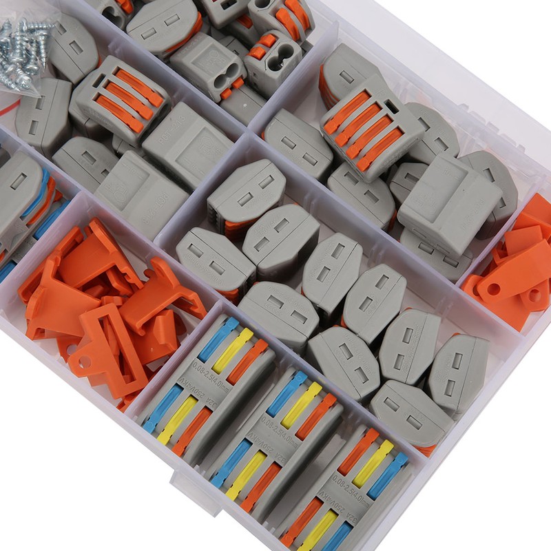 82Pcs Wiring Connector Conductor PCT Colorful Connecting Terminals with Bracket