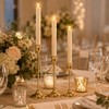 CMTDRE Candlestick Holder Set of 3, with 3 Flameless Candles