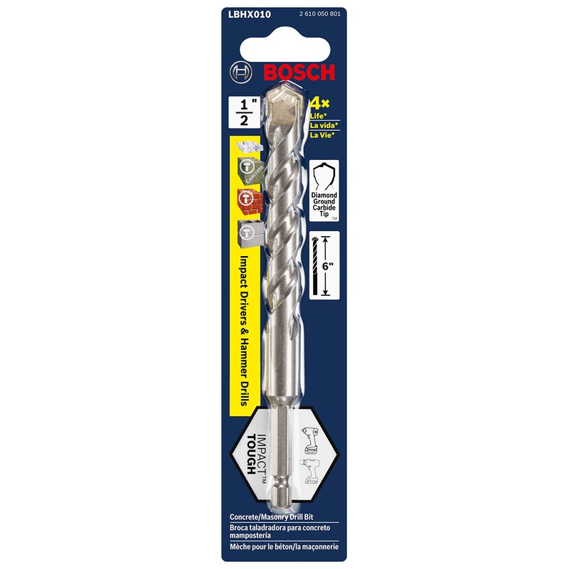 Bosch 1/2 In. X 6 In. Hex Shank Hammer Drill