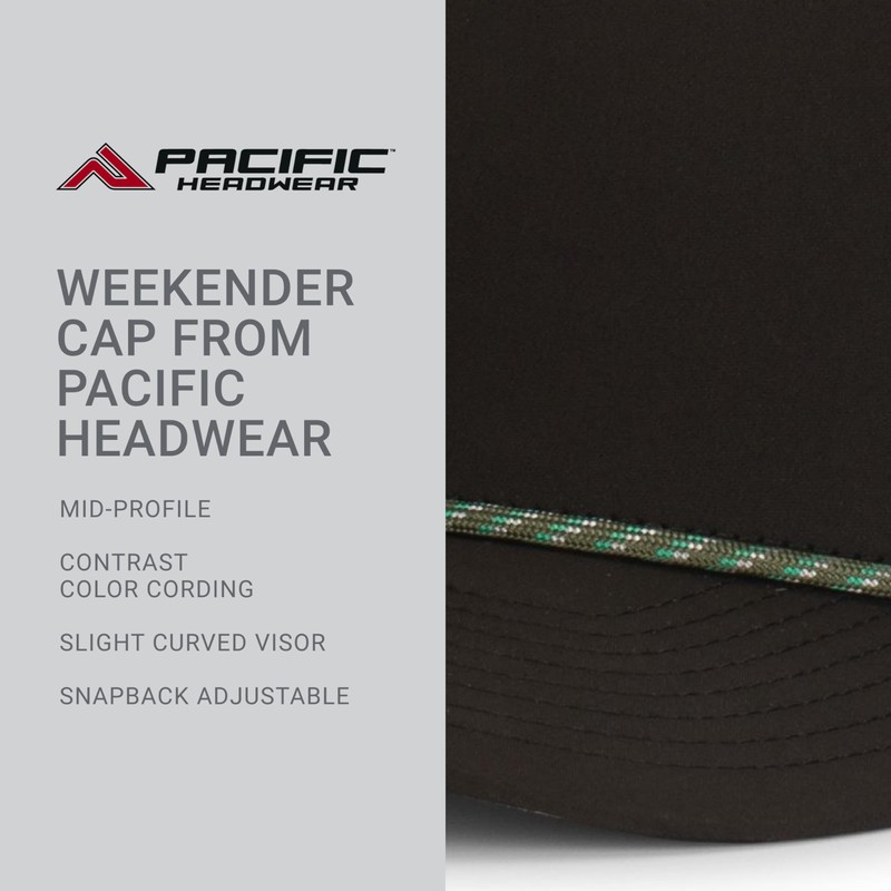 Pacific Headwear Weekender Cap, Black/Gingko