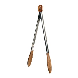 H&Zebrabro Food Tongs with Wood Tip, Salad Tong for Cooking, Serving, Grill, Kitchen Tongs Stainless Steel Handle, Kitchen Tools Set (Large)