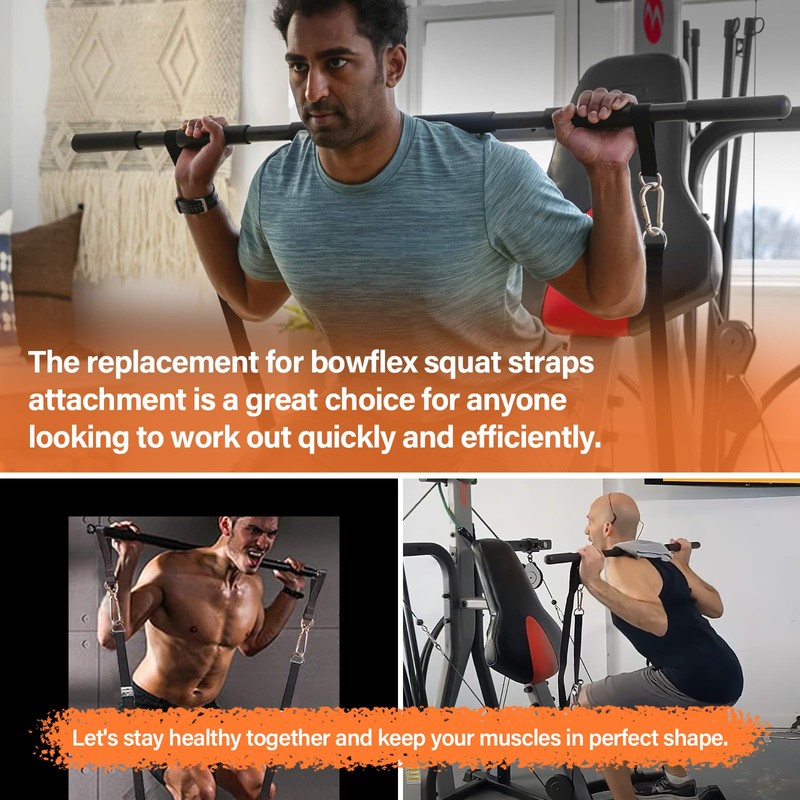 ArrogantF 42'' Adjustable Squat Bar Lat Tower Straps Compatible With
