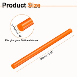 HARFINGTON 10pcs Hot Glue Sticks 0.43" Dia x 7.87" Long EVA Mini Hot Melt Adhesive Glue Stick for Hot Melt Gun Wood Plastic Glass Flowers Fabrics Foam, Orange
