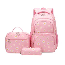 ETAISHOW 3Pcs Daisy Backpack for Girls with Lunch Box Kids School Bag with Lunch Bag Bookbag for Elementary School