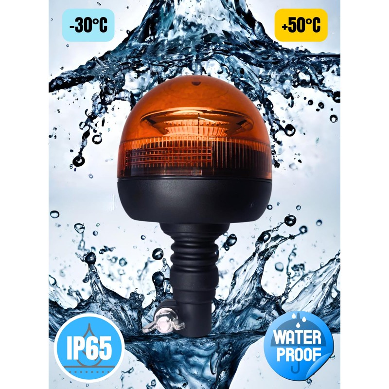 Matel Service Rotating Beacon Orange Warning Light with Flexible Base