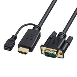 Sanwa Supply KM-HD24V10 HDMI to VGA Adapter Cable (HDMI Male to Mini D-Sub15pin Male) 1m Black