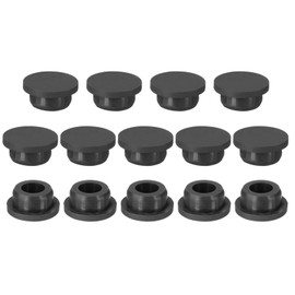 PATIKIL Silicone Rubber Plug, 14 Pcs Soft Flexible Solid Rubber Stopper T-Shaped Silicone Plugs for 23mm Hole, Black