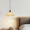 SHENGQINGTOP 12"D Retro Glass White Speckles Domed Shade with 1.65"