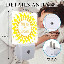 SLHFDKL Boho Sun Shine Night Light, Plug-into Wall Nightlight Lamp with Dusk to Dawn Sensor, Led Lamp 0.5W Energy Efficient for Boys Girls Adults Home Decor