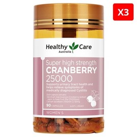 Healthy Care Super Cranberry 25,000mg 90 Capsules x 3 / 헬씨케어 슈퍼 크랜베리 25000mg 90캡슐 X3개