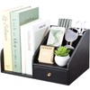 GORESE PU Leather Desk Organizer, File Organizer with Drawer and