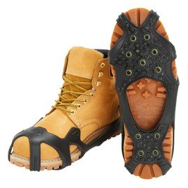 ICETRAX Pro HEX Grip Winter Ice Cleats for Shoes and Boots - Ice Grips for Snow and Ice, StayON Toe, Reflective Heel L/XL (Men: 9.5-13 / Women: 11+)