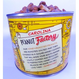 Generic Carolina Peanut Factory | Flavorful Gourmet Peanuts Hand-Roasted in Small Batches | Irresistibly Real Crunch Flavored Nuts Packed into Every Can | Honey Roast