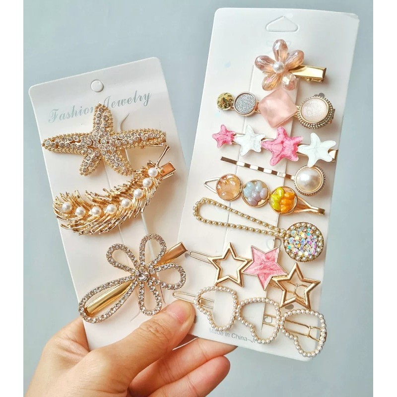 FairyBae 11kit Broche Pinza Pasador Cabello De Moda Perlas Floresh008