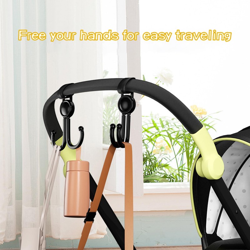 Pram Hooks, Pram Hook Clips, Swivel Double Hooks, Heavy Duty