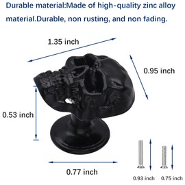 FANYUN 4 Pack Skull Skeleton Cabinets Knobs, Single Hole Pull Handle for Drawer Wardrobes Bookcases Dresser Closets Hardware Furniture Decoration (Black)