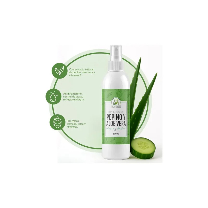Tónico Facial De Pepino & Aloe Vera Suavizante 500ml