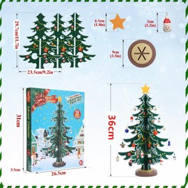 Christmas Tree, Tabletop Advent Calendar, Height 14.2 inches (36 cm), Christmas Ornament, Figurine, 24 Days, Countdown, Christmas Tree, Advent Calendar, Children's Toy, Gift, Christmas Eve, Christmas