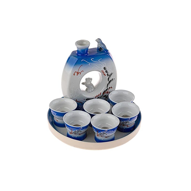 Service a Sake Asiatique traditionnel – Teinte Rose – Modèle
