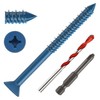 1/4" x 4" Concrete Screws, Blue Flat Head Screw Anchor