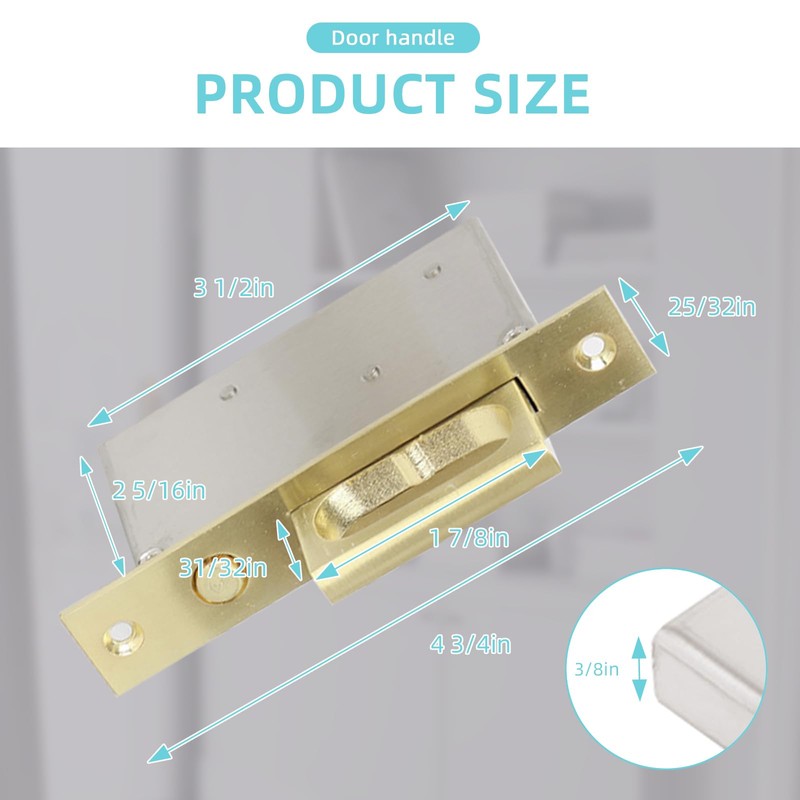 Sliding Pocket Door Hidden Handle, 304 Stainless Steel Pocket Door