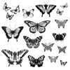 One Grace Small Butterfly Temporary Tattoos - Realistic Black and