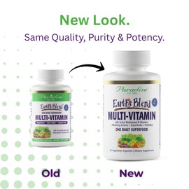 Paradise Herbs Earth's Blend Women's Once Daily Multivitamin with Iron, 48 Organic Superfoods, Probiotics, Antioxidants, Vitamins A, B12, C, D, K2, 120 Capsules