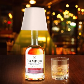 OurLeeme Wireless Bottle Lamp - RGBW Color Changing and Dimmable Pridola Wireless Bottle Lamp Touch Control Battery Powered Rechargeable Wine Bottle Lamp for Bars Restaurants Parties (White)