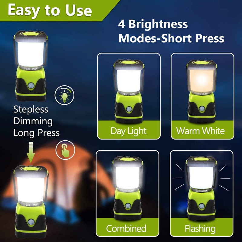 Tahoe Trails LED Camping Lantern, Battery Powered Bright LED Lantern
