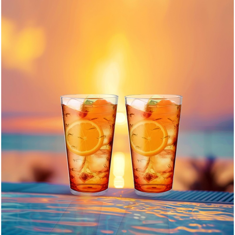 KLIFA- CHARLESTON- 19 oz, Set of 6, Acrylic Fishing Highball,