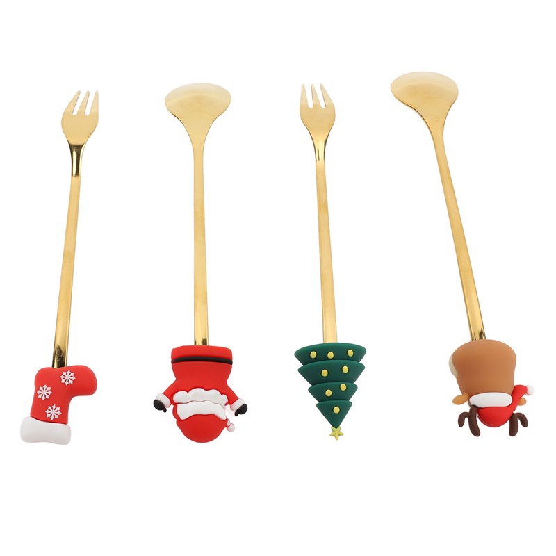 Christmas Spoons Forks Stainless Steel Cute Stylish Christmas Tableware Set