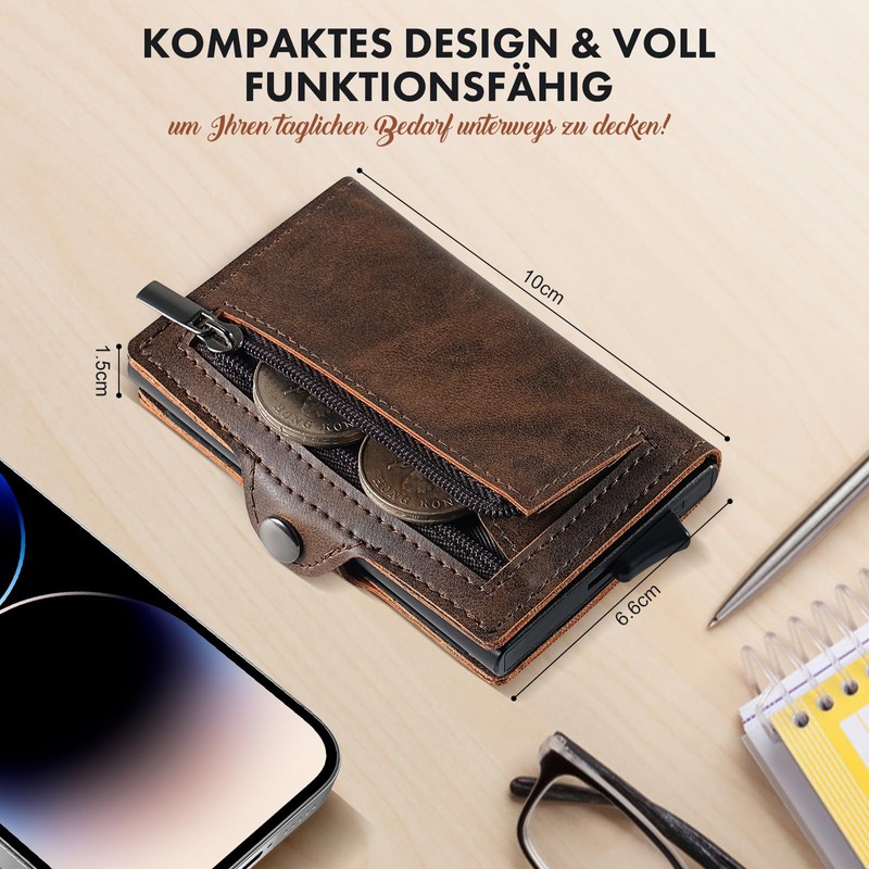 AISIR Wallet, Slim Wallet, Men's Mini Wallet with RFID, Men's