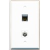 RiteAV 1 Gang Wall Plate (White) 2 Port - Cat6