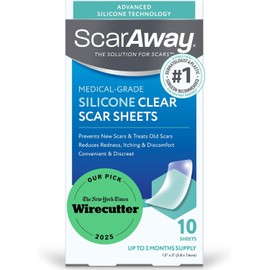 ScarAway Scaraway - Hojas de silicona transparente para cicatrices, 10 unidades