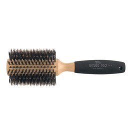 Dannyco Professional Nature Pro Oakwood Handle Circular Brush With Natural Boar Bristles and Sponge-Covered Handle Extra-Large, 1 Count, 6.5cm