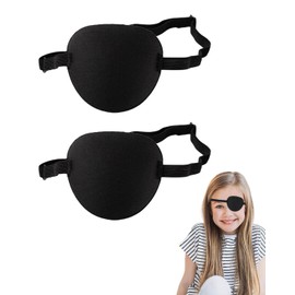 BPTRKOM Pack of 2 Eye Patch - Adult Children Eye Patch Black Adjustable Single Eye Mask for Pirates or Cosplay Eyes 3D Eye Patch Lazy Eye Amblyopia Strabismus After Surgery